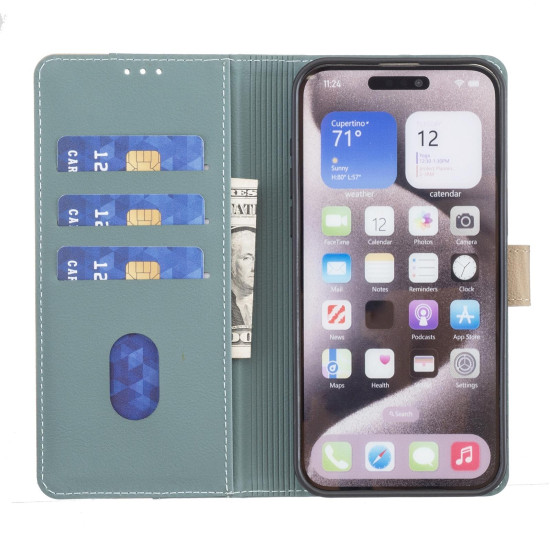For Samsung Galaxy S24+ 5G Color Matching RFID Anti-theft Leather Phone Case(Green)