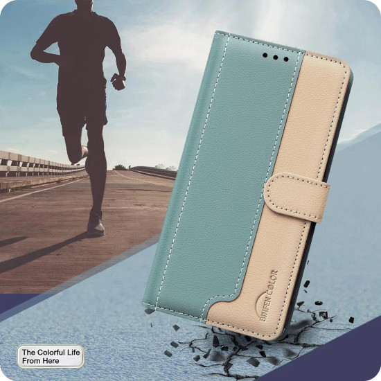 For Samsung Galaxy S24+ 5G Color Matching RFID Anti-theft Leather Phone Case(Green)