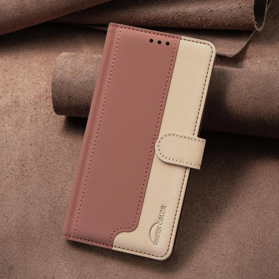 For Samsung Galaxy S24+ 5G Color Matching RFID Anti-theft Leather Phone Case(Brown)