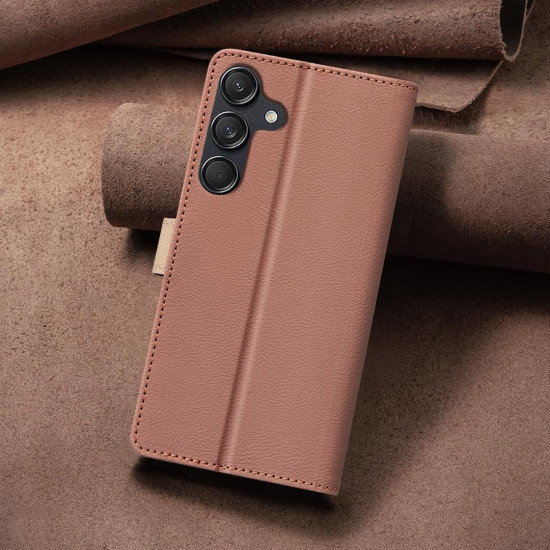 For Samsung Galaxy S24+ 5G Color Matching RFID Anti-theft Leather Phone Case(Brown)