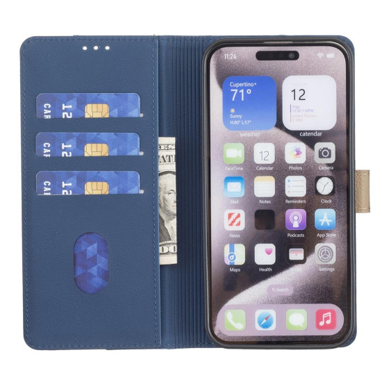 For Samsung Galaxy S24+ 5G Color Matching RFID Anti-theft Leather Phone Case(Blue)