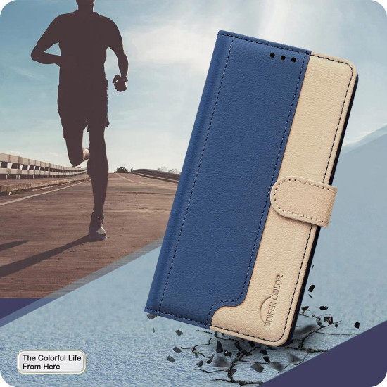 For Samsung Galaxy S24+ 5G Color Matching RFID Anti-theft Leather Phone Case(Blue)