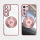For Samsung Galaxy S23 5G 360 Holder MagSafe Acrylic Hybrid TPU Phone Case(Pink)