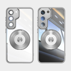 For Samsung Galaxy S23 5G 360 Holder MagSafe Acrylic Hybrid TPU Phone Case(Grey)