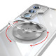 For Samsung Galaxy S23 5G 360 Holder MagSafe Acrylic Hybrid TPU Phone Case(Frosted White)