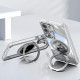 For Samsung Galaxy S23 5G 360 Holder MagSafe Acrylic Hybrid TPU Phone Case(Frosted White)