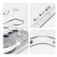 For Samsung Galaxy S23 5G 360 Holder MagSafe Acrylic Hybrid TPU Phone Case(Frosted White)