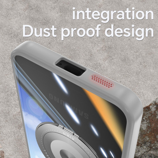 For Samsung Galaxy S24+ 5G 360 Holder MagSafe Acrylic Hybrid TPU Phone Case(Grey)