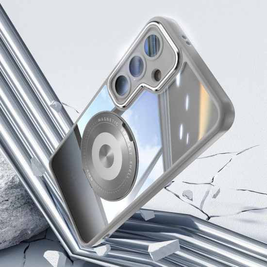 For Samsung Galaxy S24+ 5G 360 Holder MagSafe Acrylic Hybrid TPU Phone Case(Grey)