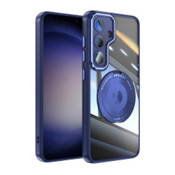 For Samsung Galaxy S24+ 5G 360 Holder MagSafe Acrylic Hybrid TPU Phone Case(Blue)