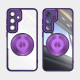For Samsung Galaxy S24+ 5G 360 Holder MagSafe Acrylic Hybrid TPU Phone Case(Purple)