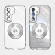 For Samsung Galaxy S24+ 5G 360 Holder MagSafe Acrylic Hybrid TPU Phone Case(Frosted White)