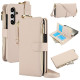 For Samsung Galaxy S24+ 5G Crossbody Ring Multifunctional Wallet Leather Phone Case(White)