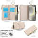 For Samsung Galaxy S24+ 5G Crossbody Ring Multifunctional Wallet Leather Phone Case(White)