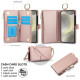 For Samsung Galaxy S24+ 5G Crossbody Ring Multifunctional Wallet Leather Phone Case(Rose Gold)