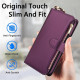 For Samsung Galaxy S24+ 5G Crossbody Ring Multifunctional Wallet Leather Phone Case(Dark Purple)