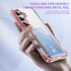 For Samsung Galaxy S24+ 5G Card Holder Acrylic Hybrid TPU Phone Case(Transparent Pink)