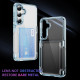 For Samsung Galaxy S24+ 5G Card Holder Acrylic Hybrid TPU Phone Case(Transparent Blue)