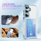 For Samsung Galaxy S24+ 5G Card Holder Acrylic Hybrid TPU Phone Case(Transparent Blue)