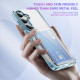 For Samsung Galaxy S24+ 5G Card Holder Acrylic Hybrid TPU Phone Case(Transparent Blue)