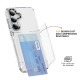 For Samsung Galaxy S24+ 5G Card Holder Acrylic Hybrid TPU Phone Case(Transparent)
