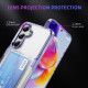 For Samsung Galaxy S24+ 5G Card Holder Acrylic Hybrid TPU Phone Case(Transparent Purple)