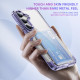 For Samsung Galaxy S24+ 5G Card Holder Acrylic Hybrid TPU Phone Case(Transparent Purple)