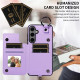 For Samsung Galaxy S24+ 5G Rhombic Texture Card Bag Phone Case with Short Lanyard(Purple)