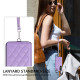 For Samsung Galaxy S24+ 5G Rhombic Texture Card Bag Phone Case with Short Lanyard(Purple)