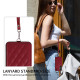 For Samsung Galaxy S24+ 5G Rhombic Texture Card Bag Phone Case with Short Lanyard(Wine Red)
