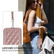 For Samsung Galaxy S24+ 5G Rhombic Texture Card Bag Phone Case with Short Lanyard(Rose Gold)