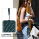 For Samsung Galaxy S24+ 5G Rhombic Texture Card Bag Phone Case with Short Lanyard(Green)