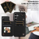 For Samsung Galaxy S24+ 5G Rhombic Texture Card Bag Phone Case with Short Lanyard(Black)