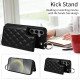 For Samsung Galaxy S24+ 5G Rhombic Texture Card Bag Phone Case with Short Lanyard(Black)