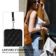 For Samsung Galaxy S24+ 5G Rhombic Texture Card Bag Phone Case with Short Lanyard(Black)