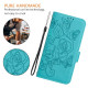 For Samsung Galaxy S24+ 5G Embossed Rose RFID Anti-theft Leather Phone Case(Light Blue)