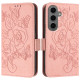 For Samsung Galaxy S24+ 5G Embossed Rose RFID Anti-theft Leather Phone Case(Pink)