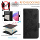For Samsung Galaxy S24+ 5G Embossed Rose RFID Anti-theft Leather Phone Case(Black)