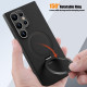 For Samsung Galaxy S24+ 5G MagSafe Rotation Holder PC + Leather Phone Case(Orange)