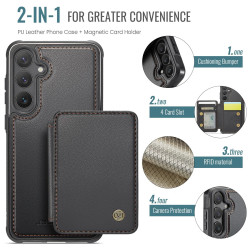 For Samsung Galaxy S24+ 5G JEEHOOD J05 Business Magnetic Style RFID Leather Phone Case(Black)