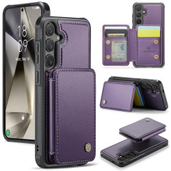 For Samsung Galaxy S24+ 5G JEEHOOD J05 Business Magnetic Style RFID Leather Phone Case(Purple)