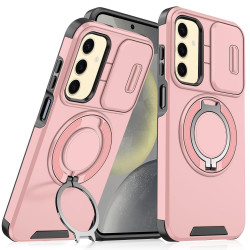 For Samsung Galaxy S24+ 5G Sliding Camshield Ring Holder Phone Case(Pink)