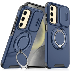 For Samsung Galaxy S24+ 5G Sliding Camshield Ring Holder Phone Case(Blue)