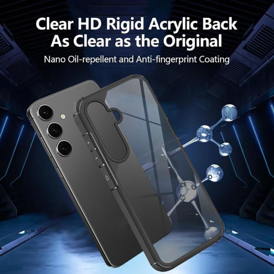 For Samsung Galaxy S24+ 5G Acrylic+TPU Transparent Shockproof Phone Case(Black)