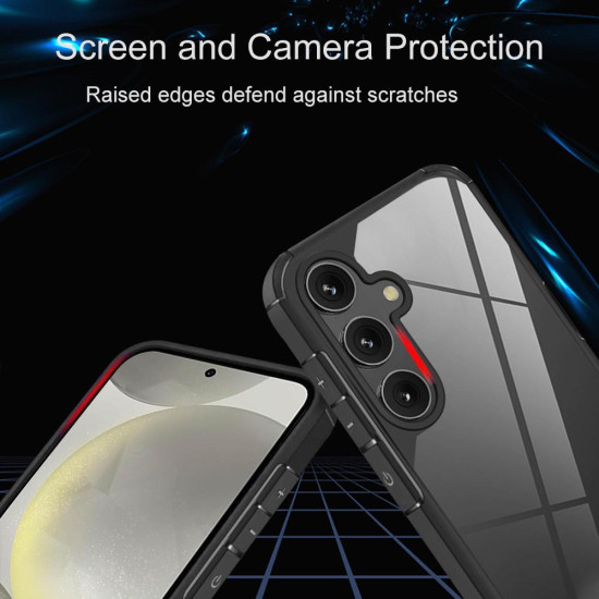 For Samsung Galaxy S24+ 5G Acrylic+TPU Transparent Shockproof Phone Case(Black)