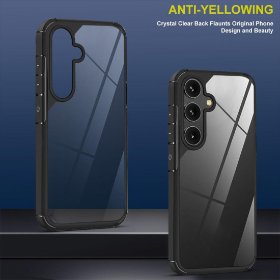 For Samsung Galaxy S24+ 5G Acrylic+TPU Transparent Shockproof Phone Case(Black)