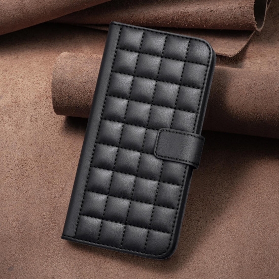For Samsung Galaxy S23+ 5G Square Texture Leather Phone Case(Black)