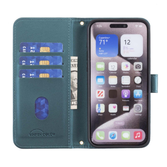 For Samsung Galaxy S24+ 5G Square Texture Leather Phone Case(Green)