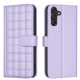 For Samsung Galaxy S24+ 5G Square Texture Leather Phone Case(Purple)
