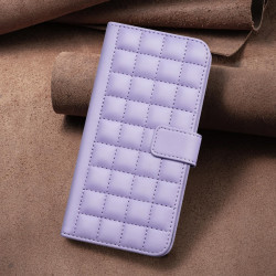 For Samsung Galaxy S24+ 5G Square Texture Leather Phone Case(Purple)